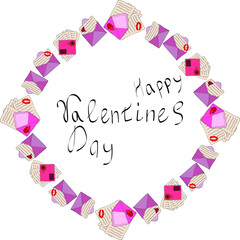 happy valentine's day frame with the inscription