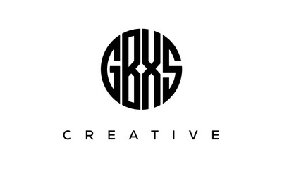 Letters GBXS creative circle logo design vector, 4 letters logo