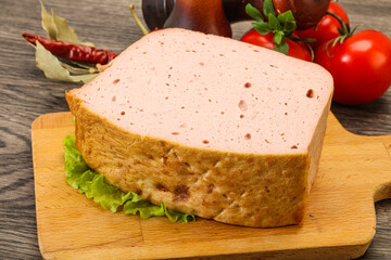 Homemade baked traditional meat loaf