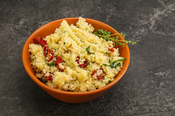 Vegetarian uisine - couscous with vegetables