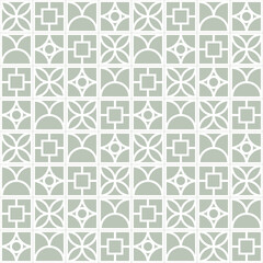 Simple geometric pattern of squares. White lines on a gray background. Vector illustration for fabric, wrapping and wallpaper