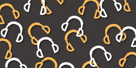 Headphone pattern background wallpaper (Music series,shadowed version,JPEG)
