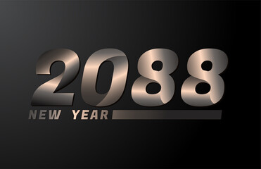 2088 Vector Isolated on Black background, 2088 new year design template