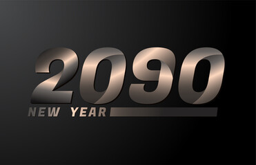 2090 Vector Isolated on Black background, 2090 new year design template
