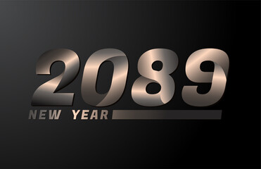 2089 Vector Isolated on Black background, 2089 new year design template