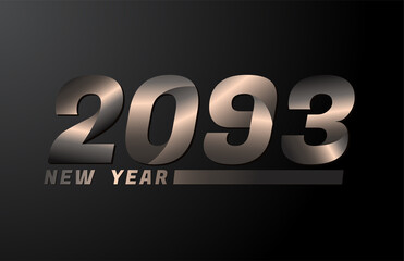 2093 Vector Isolated on Black background, 2093 new year design template
