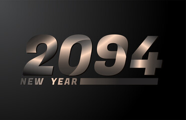 2094 Vector Isolated on Black background, 2094 new year design template