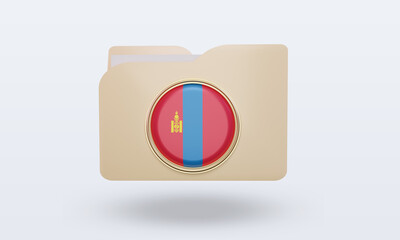 3d folder Mongolia flag rendering front view