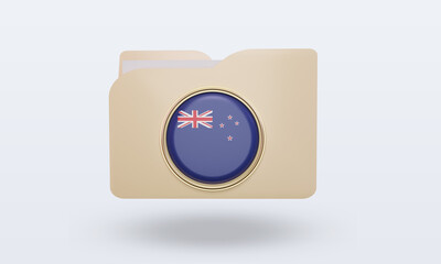 3d folder New Zealand flag rendering front view