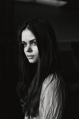 portrait of a beautiful woman long hair posing fashion charm unaltered