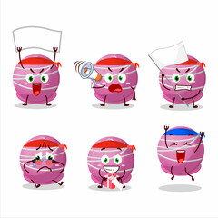 Mascot design style of truffle strawberry candy character as an attractive supporter