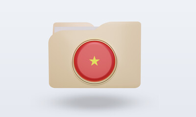 3d folder Vietnam flag rendering front view