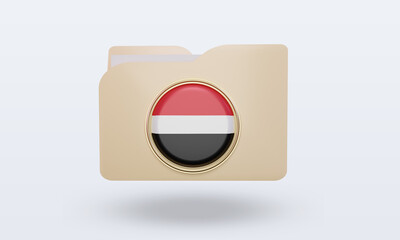 3d folder Yemen flag rendering front view