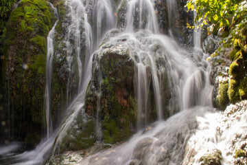 Fototapeta na wymiar Medieval town of Frias in Spain, beautiful waterfall