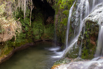 Medieval town of Frias in Spain, beautiful waterfall