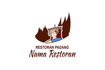 Translation: Restaurant Name, Padang Cuisine. Vector logo. Suitable for Padang Restaurant.