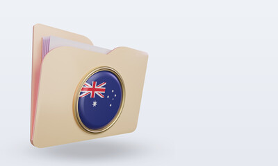 3d folder Australia flag rendering left view
