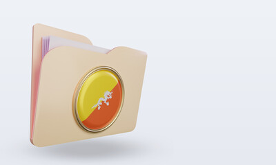 3d folder Bhutan flag rendering left view