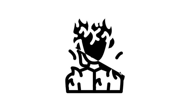 burning man fantasy character animated line icon burning man fantasy character sign. isolated on white background