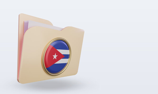 3d folder Cuba flag rendering left view