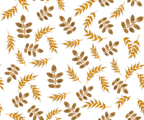 seamless pattern branches pattern Christmas leaves pastel
season nature fruit doodle. On a white background, the element is natural for fabric postcard, holiday nature vacation 