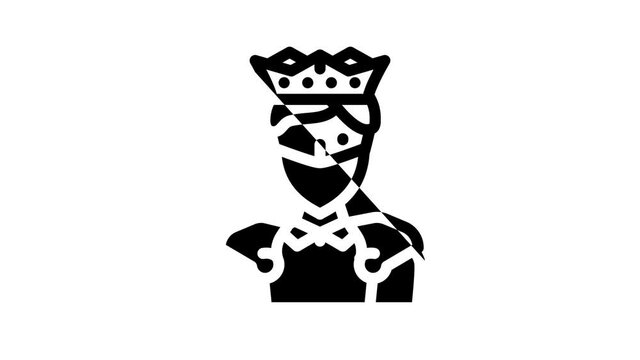 king fantasy character animated line icon king fantasy character sign. isolated on white background