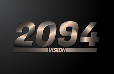 2094 with vision text, vision 2094 new year vector isolated on black background