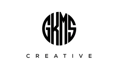 Letters GKMS creative circle logo design vector, 4 letters logo