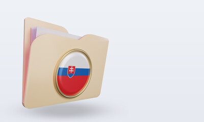 3d folder Slovakia flag rendering left view