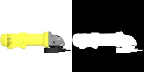 3D rendering illustration of an angle grinder - obrazy, fototapety, plakaty