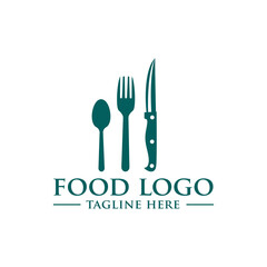 cooking food fork and spoon restaurant logo icon vector template