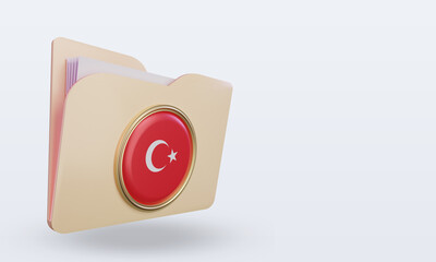 3d folder Turkey flag rendering left view