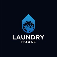 Laundry location logo design template laundry logo template design vector emblem concept design
