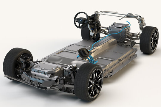 Electric Vehicle Cross Section on the BMW i4 sports example