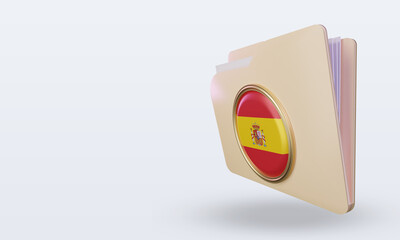 3d folder Spain flag rendering right view