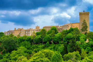 Obraz premium Moresco, medieval village in Fermo province, Marche, Italy