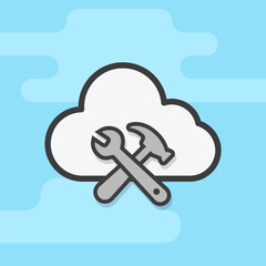 Cloud Repair and Support Color Vector Icon