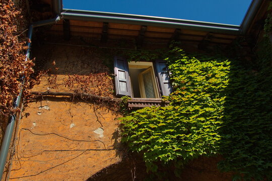 Detail of an old house in Duino, Italy, Europe
