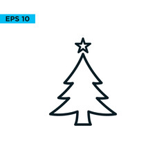 christmas tree icon vector simple illustration