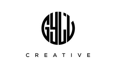 Letters GYLV creative circle logo design vector, 4 letters logo