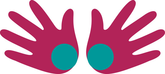 hands palms blue red logo