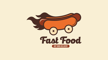 Hot Dogs Logo Concept Vector. Fast Food Logo Template