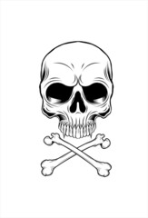 Skull and bone vector illustration