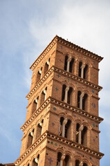 Fototapeta premium Some photos from the Eternal City of Rome, Italy, taken while strolling across the city centre and over the river Tiber on a sunny Fall day, with Rome's typical churches, bridges and statues