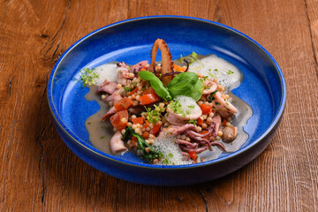 Italian fine dining, seafood pasta Fregola