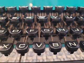 Vintage typewriter keys. Old keyboard - obrazy, fototapety, plakaty