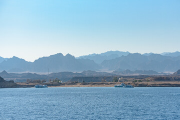 Fototapeta na wymiar Ras Mohamed Protected Area and Tyran as well as Sanafir in South Sinai Governorate
