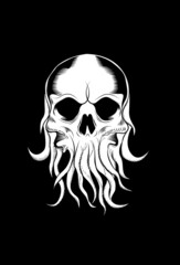 Skull and octopus vector illustration