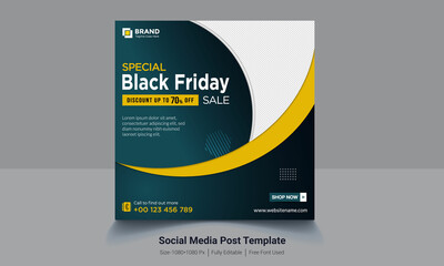 Black Friday Sale Social Media Post template Design