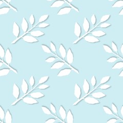 Fototapeta na wymiar Seamless pattern with leaves for fabrics and textiles